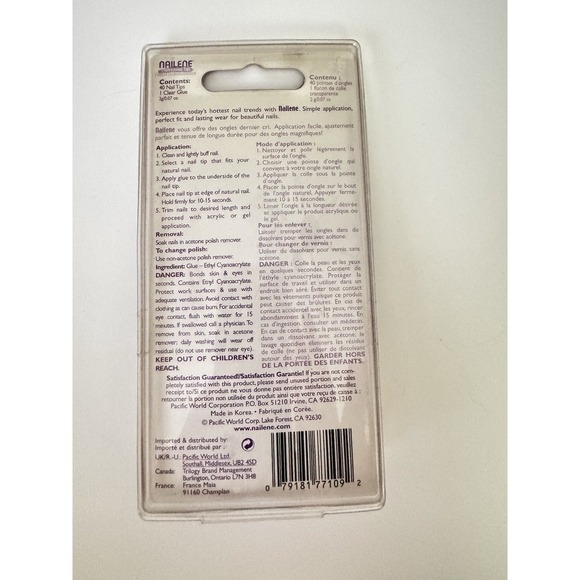 Nailene Professional Tips French Salon Nails with Clear Glue 40 ct – New Sealed - Picture 2 of 2